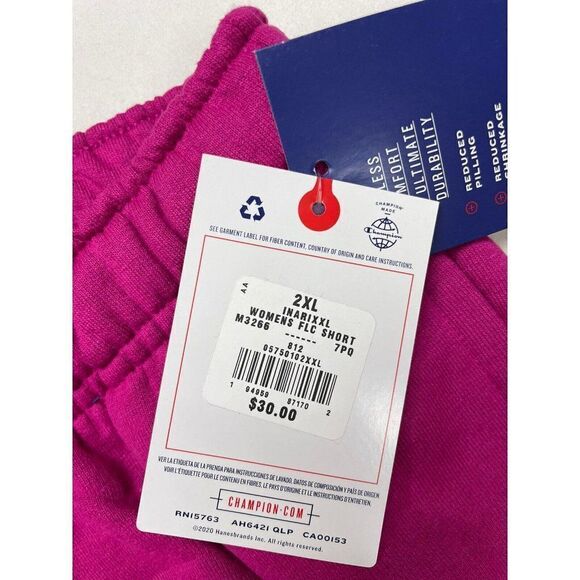 Champion Powerblend 6.5" Moisture Wicking Gym Sweat Shorts Women XXL Pink NWT - Picture 6 of 8